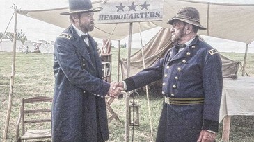 Brian-Withrow-as-u-grant LtGen. Grant (Brian Withrow) and MajGen. Meade (Pete Peters)