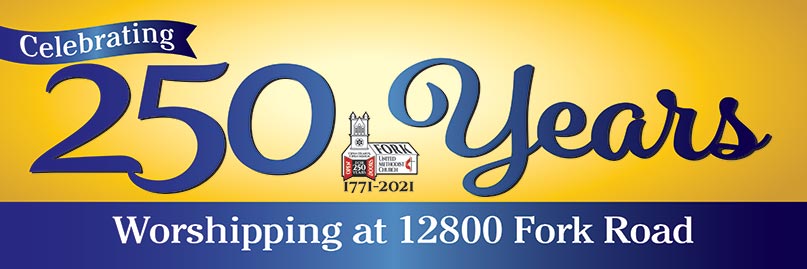 Graphic of image celebrating 250th Anniversary of Fork Church